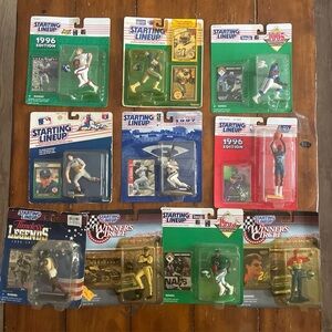 Starting Lineup Lot Of 10 NFL, MLB, NBA, NASCAR Figures